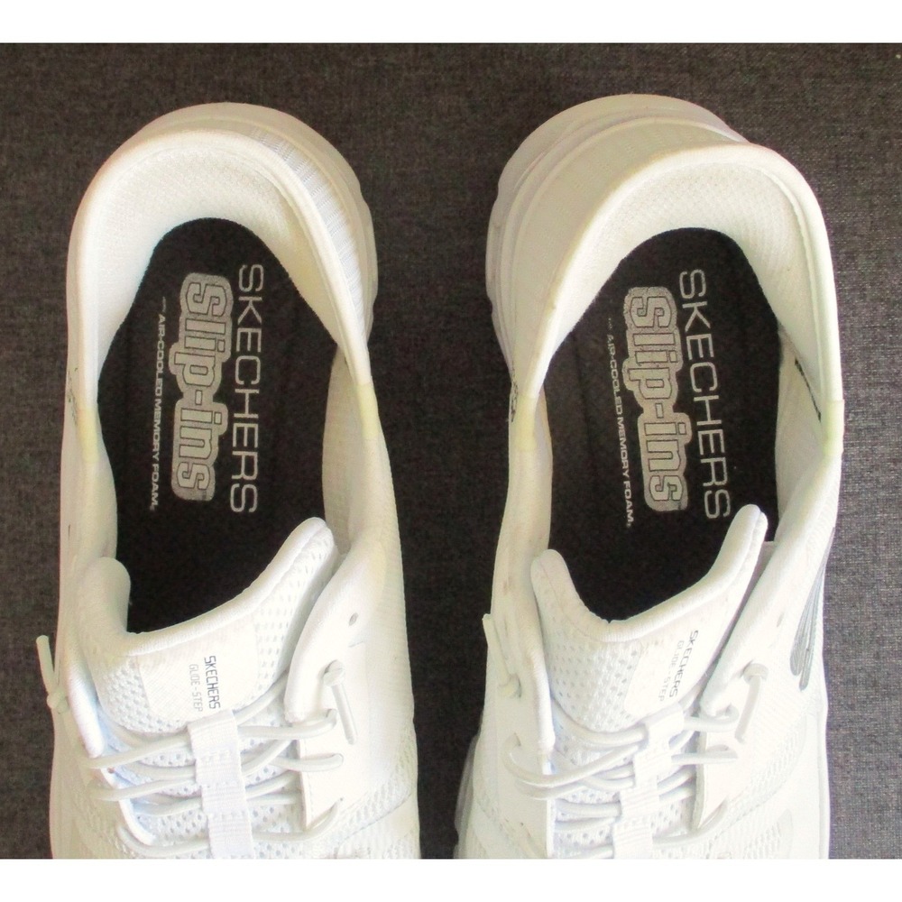 Skechers Hands Free Slip-ins Glide-Step White Sneakers 150420 Women's 10 - Picture 6 of 11